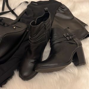 KENDRA CROSSOVER BUCKLED BOOTIE